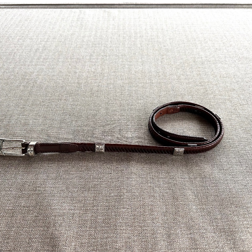 Brown leather women's belt